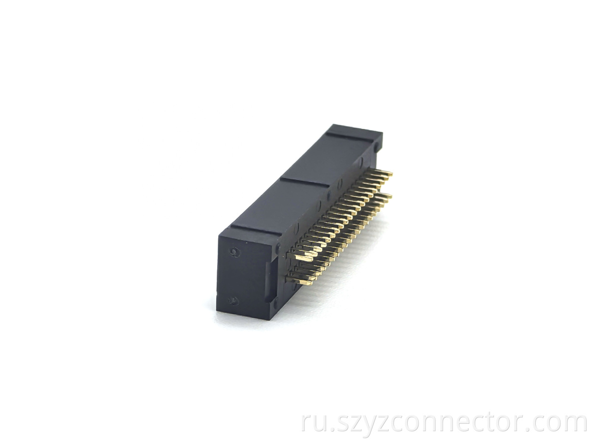 1.27*2.54mm Pitch Box Header Connector 40P Tray Middle Notch Straight 5.6mm Brass Contact Material Nylon Housing for PCB